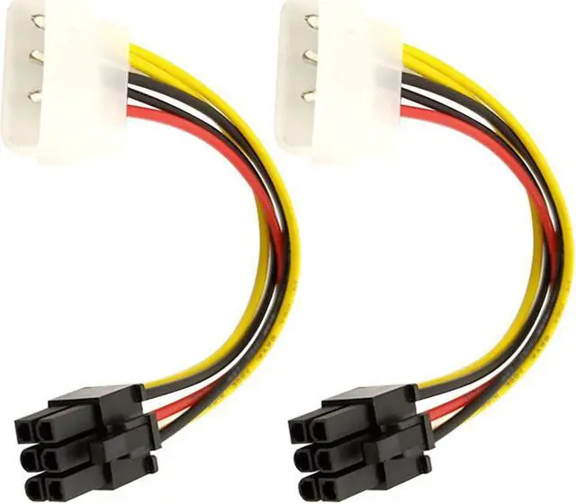 Main image of 4 Pin Molex to 6 Pin PCI-Express PCIE Video Card Power Converter Adapter Cable 20CM