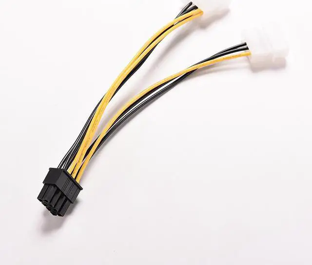 Alt view image 3 of 6 - 16cm 8 Pin PCI Express Male To Dual LP4 4Pin Molex IDE PCI-E graphic Video Card Power Cable Adapter