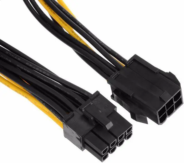 Alt view image 2 of 6 - High Quality 20cm Dual 6 Pin Female To Single 8 Pin Male PCIe Graphics Cards Power Cable for Dual Video Cards System