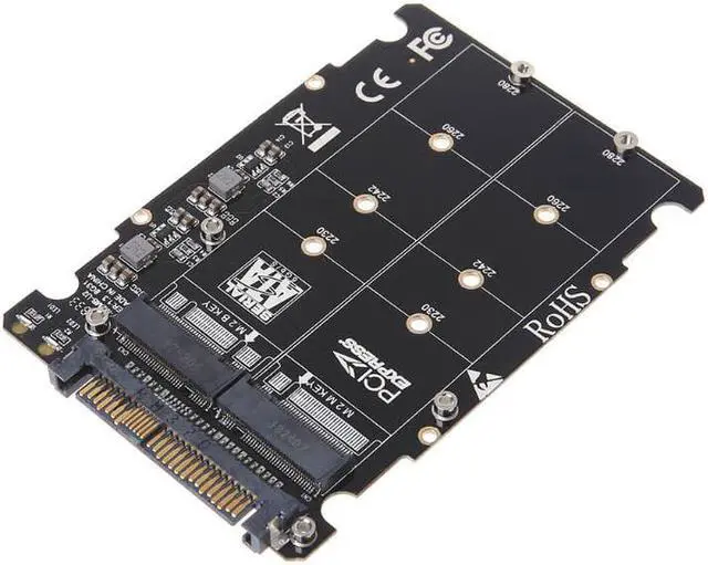 Alt view image 3 of 6 - M.2 SSD to U.2 Adapter 2 in 1 M.2 NVMe Key B/M NGFF SSD to PCI-e U.2 SFF-8639 Adapter PCIe M2 Converter Desktop Computer