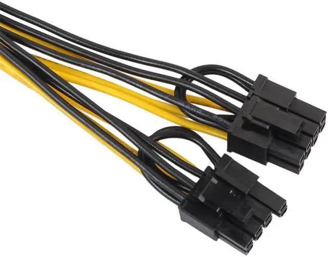 Alt view image 3 of 6 - PCI-E 6-pin to 2x 6+2-pin (6-pin/8-pin) Power Splitter Cable PCIE PCI Express