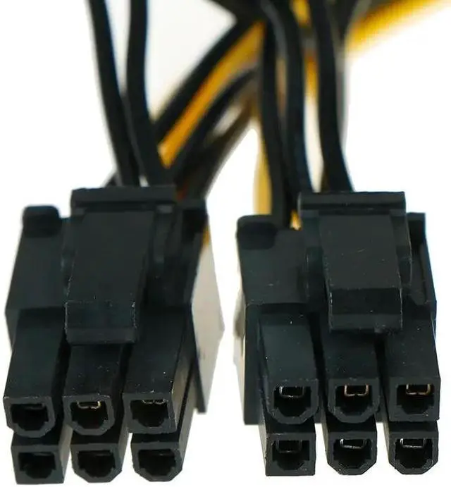 Alt view image 4 of 6 - Amify 1pc GPU PCI-E 8Pin to Double PCI-E PCI Express 8Pin(6Pin+2Pin) Splitter Cable Power Connector 30cm Cable