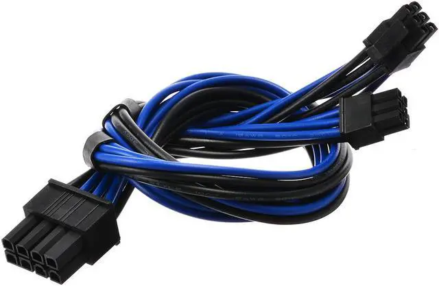 Alt view image 2 of 6 - 18AWG Dual Mini 6 Pin Male To 8 Pin Male PCI Express Power Converter Cable 6Pin to 8Pin PCIE Cable CPU Video Graphics Card