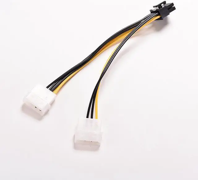 Alt view image 2 of 6 - 16cm 8 Pin PCI Express Male To Dual LP4 4Pin Molex IDE PCI-E graphic Video Card Power Cable Adapter