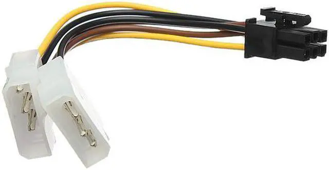 Alt view image 2 of 3 - A Dual 4-Pin Molex IDE to 6 Pin PCI-E Graphic Card Power Connector Cable Adapter