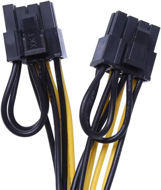 Alt view image 4 of 6 - Amify PCI-E PCIe PCI Express 6-Pin Female To Dual 2-Port 8-Pin ( 6+2 Pin ) Male GPU Video Card Power Adapter Cable 18 AWG 20.5cm