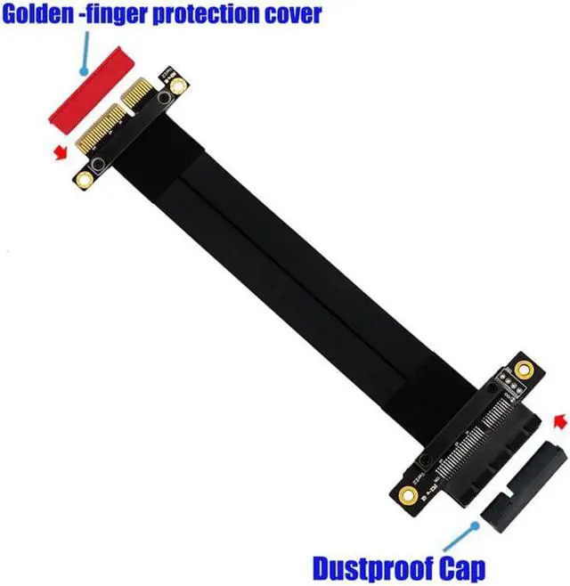 Alt view image 4 of 6 - PCIe 3.0 x4 Riser Card Extender Cable PCI Express Connector Graphics Card Cable Extension Port Adapter
