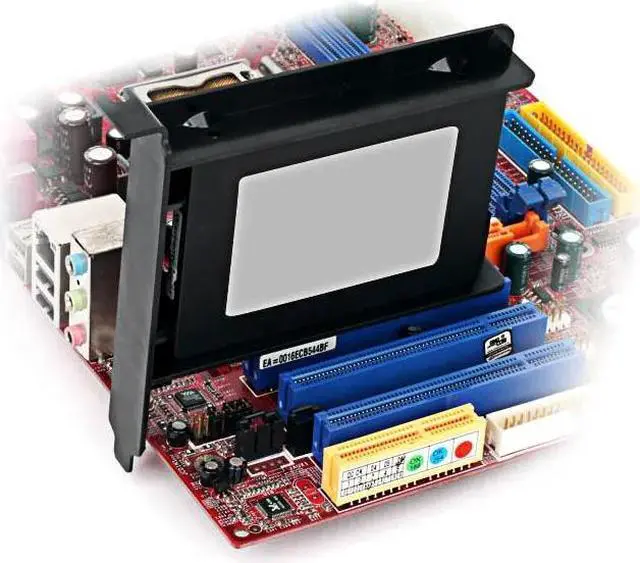 Alt view image 6 of 6 - SATA Data & Power Combo Cable w/ PCIe / PCI Slot 2.5" HDD/SSD Mounting Bracket 2.5" to PCI Rear Panel Hard Drive Adapter