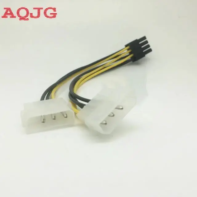 Alt view image 4 of 6 - PCI Express Adapter 4PINx2 TO PCI-E 8PIN Male To Dual LP4 Molex IDE Power Cable Adapter 16cm