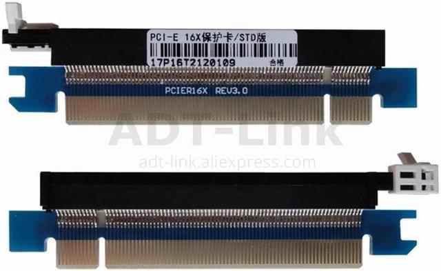 Alt view image 2 of 6 - PCIe 164 Pin 16x Male to Female Riser Extended Card Adapter PCI-e Express Test DIP slot With Fixing plate for 1U 2U 3U STD