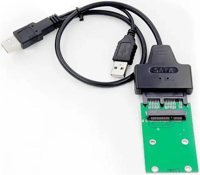 Alt view image 2 of 6 - Mini Pcie Msata 3X5 Ssd To 1.8 inch Micro-Sata Adapter Card + Usb Micro-Sata Cable 7+9Pin 13Pin Usb To Ssd Usb To Mini Pcie