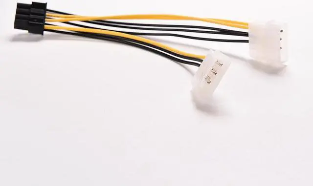 Alt view image 6 of 6 - 16cm 8 Pin PCI Express Male To Dual LP4 4Pin Molex IDE PCI-E graphic Video Card Power Cable Adapter