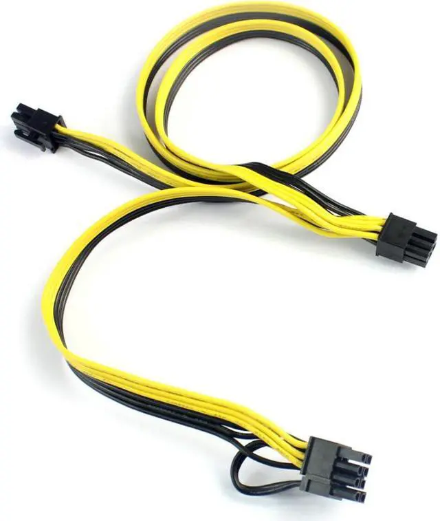 Alt view image 3 of 6 - Modular PSU Power Supply Cables PCI e 6pin to 2 PCI-e 8 pin 6+2pin PCI Express Internal Power Splitter Ribbon Cable