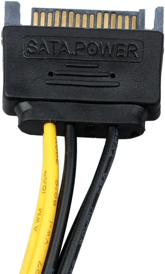 Alt view image 3 of 6 - SATA Power Cable 15 Pin To 6 Pin PCI EXPRESS PCI-E Sata Graphics Converter Adapter Video Card Power Cable Cord