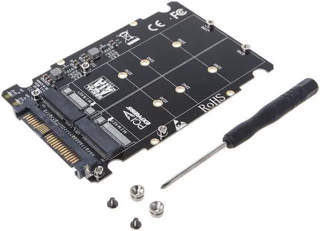 Alt view image 2 of 6 - M.2 SSD to U.2 Adapter 2 in 1 M.2 NVMe Key B/M NGFF SSD to PCI-e U.2 SFF-8639 Adapter PCIe M2 Converter Desktop Computer