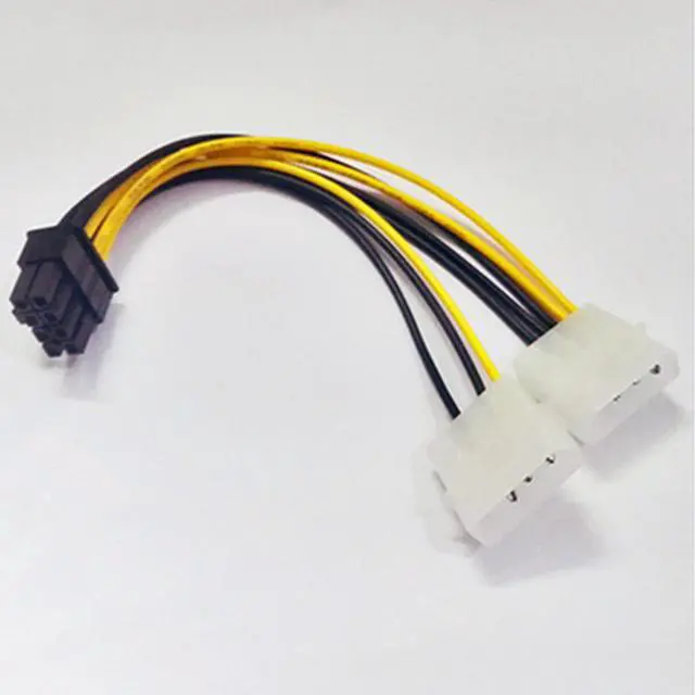 Alt view image 4 of 6 - New 6 inch 2 x Molex 4 pin to 8-Pin PCI Express Video Card Pci-e ATX PSU Power Converter Cable - Molex to Pcie 8 pin Adapter