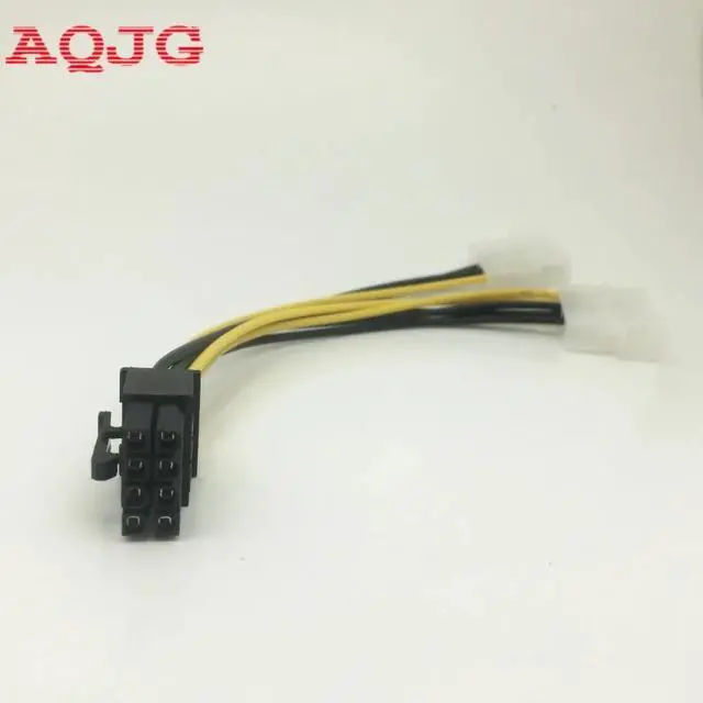 Alt view image 5 of 6 - PCI Express Adapter 4PINx2 TO PCI-E 8PIN Male To Dual LP4 Molex IDE Power Cable Adapter 16cm