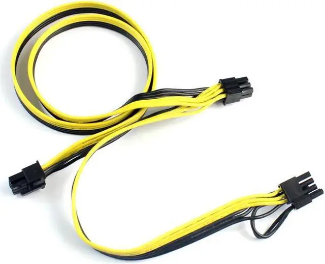 Alt view image 4 of 6 - Modular PSU Power Supply Cables PCI e 6pin to 2 PCI-e 8 pin 6+2pin PCI Express Internal Power Splitter Ribbon Cable