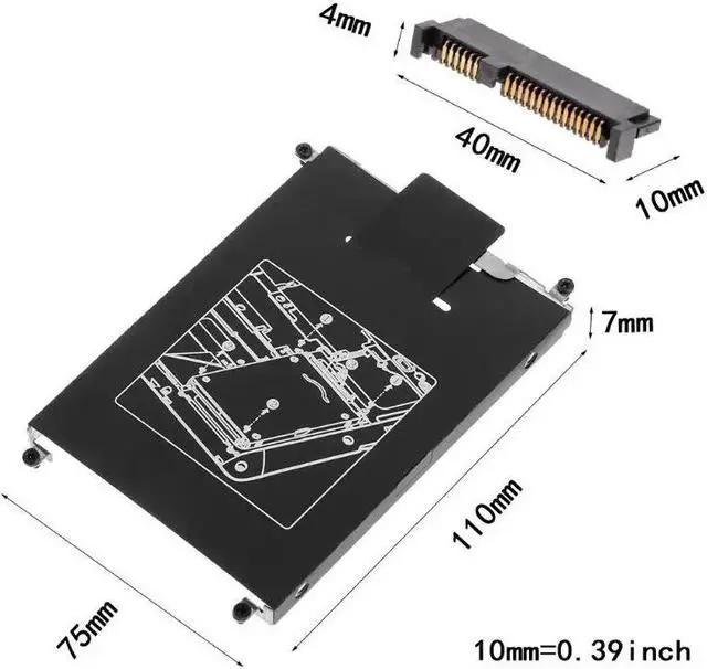 Alt view image 6 of 6 - 1Set HDD Caddy Adapter Hard Drive Disk Interface Bracket SSD Cable Connector Laptop Accessory Screw For HP 820 G1 G2