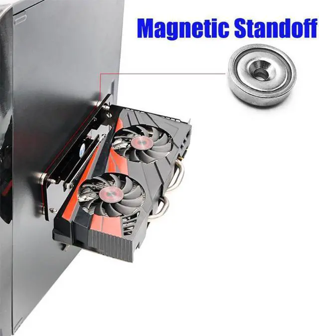 Alt view image 3 of 6 - Graphics Cards Stand DIY ATX case PCI-E external built-in kickstand Mounting bracket for pcie x1 x4 x16 riser cable R L Version