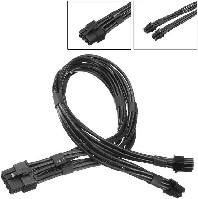 Alt view image 4 of 5 - 16AWG Dual Mini 6 Pin To 8 Pin PCI-e Power Cable For Mac Pro Video Card GTX 1080