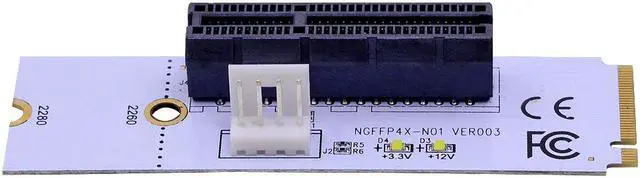 Alt view image 5 of 5 - NGFF M.2 to PCI-E 4X Riser Card M2 Key M to PCIe X4 Adapter with LED Voltage indicator for ETH Bitcoin Miner Mining