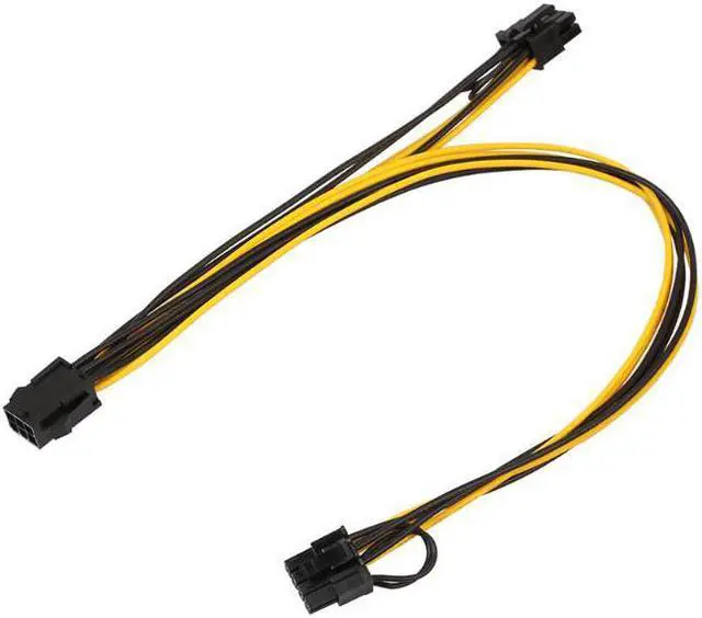 Main image of PCIE 6pin to dual 8pin(6+2pin) power cable 18 AWG wire for graphics card Splitter Adapter Connector for GPU Video riser card