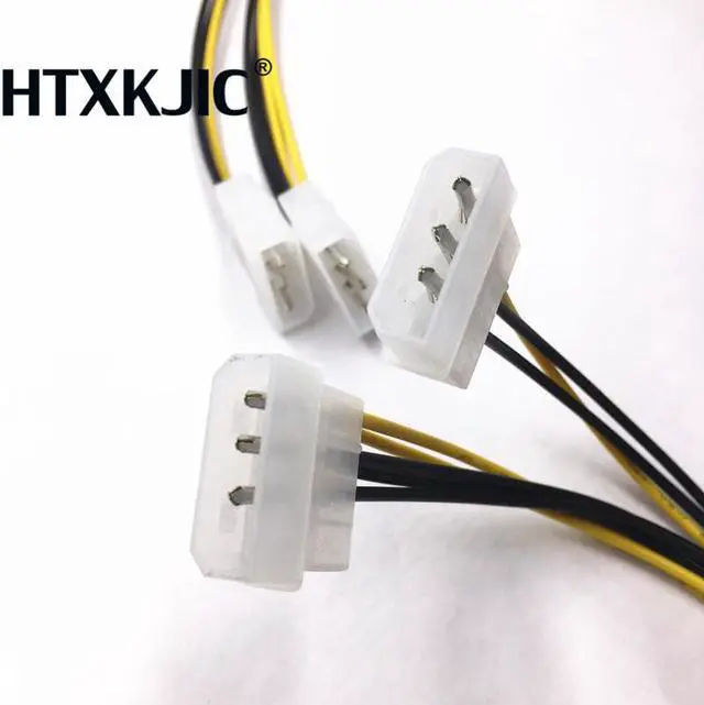 Alt view image 2 of 4 - Hot 6 inch 2 x Molex 4 pin to 8-Pin PCI Express Video Card Pci-e ATX PSU Power Converter Cable - Molex to Pcie 8 pin Adapter