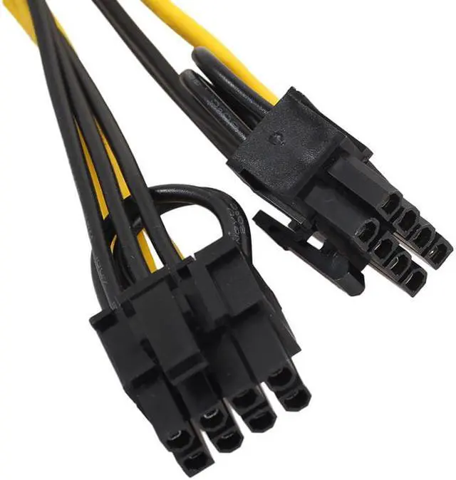 Alt view image 2 of 6 - PCI-E 6-pin to 2x 6+2-pin (6-pin/8-pin) Power Splitter Cable PCIE PCI Express