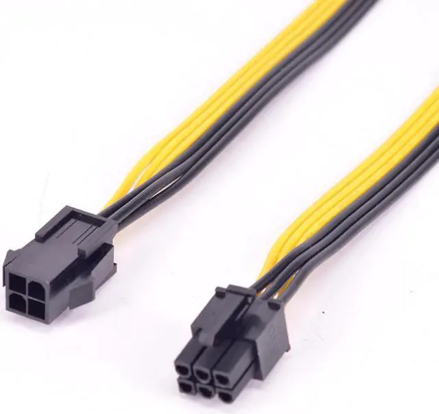 Alt view image 2 of 4 - PCI-e 6Pin Male to CPU 4Pin Female  Power Conversion Cable ATX 12V 4Pin to PCI express 6 Pin Power Supply Cable 18AWG