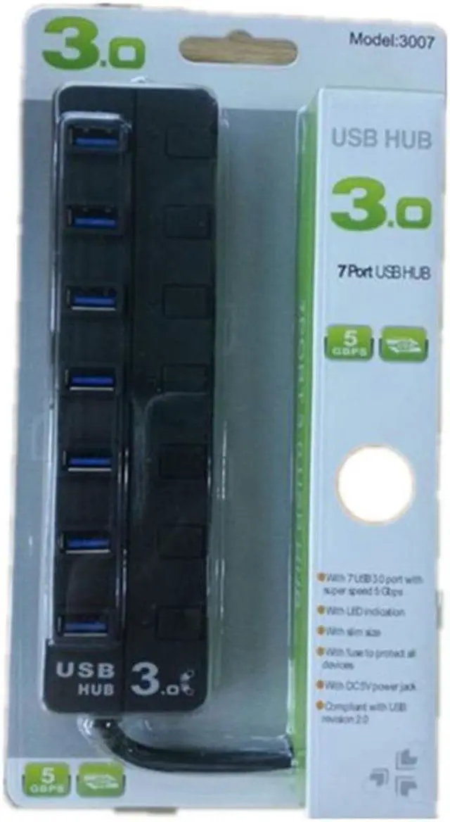 Alt view image 3 of 6 - 7 independent switch USB 3.0HUB hub multifunction USB3.0 divide USB2.0 is compatible with USB1.1  LED power indicator light desi