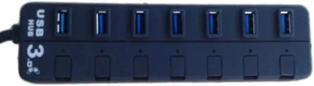 Alt view image 2 of 6 - 7 independent switch USB 3.0HUB hub multifunction USB3.0 divide USB2.0 is compatible with USB1.1  LED power indicator light desi