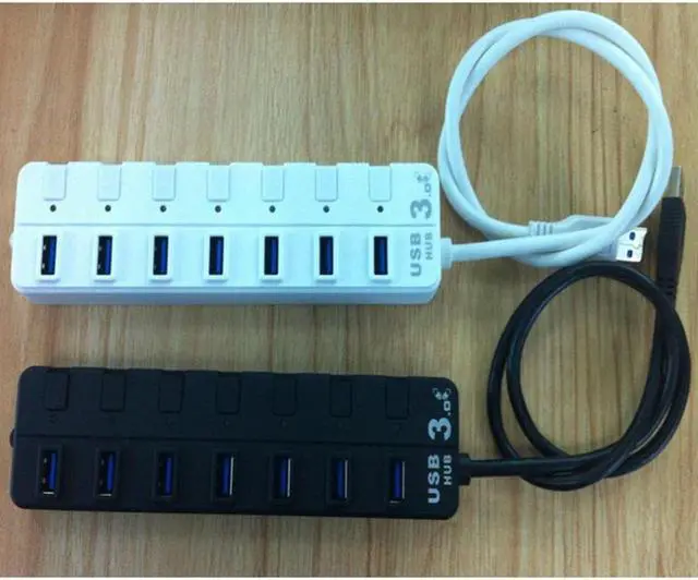Alt view image 4 of 6 - 7 independent switch USB 3.0HUB hub multifunction USB3.0 divide USB2.0 is compatible with USB1.1  LED power indicator light desi