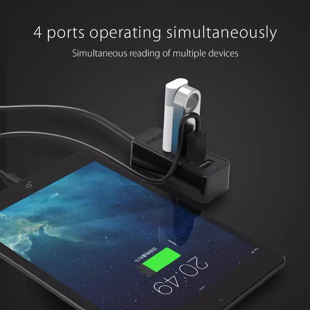 Alt view image 3 of 6 - W5P U2 ABS 4 Ports USB 2.0 Desktop HUB OTG Hubs USB Splitter Multi Port USB Adapter Micro USB and Type A Input for Compter