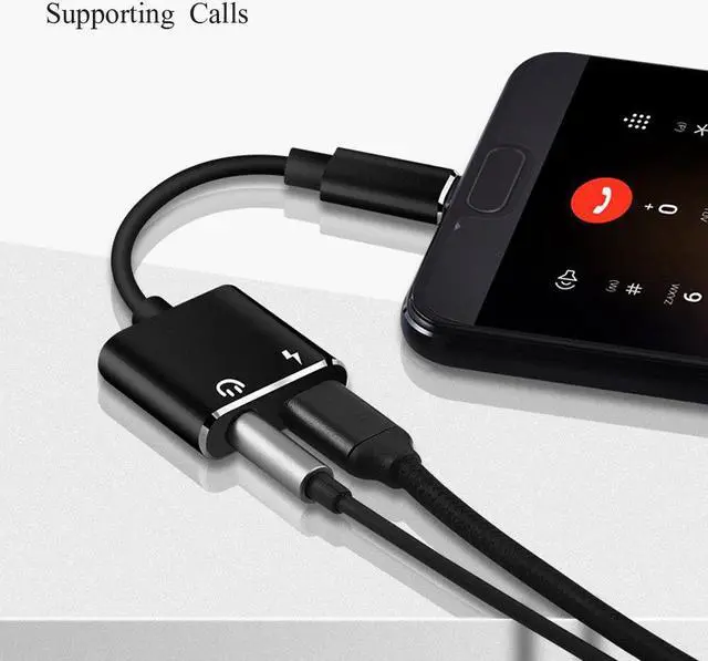 Alt view image 5 of 6 - USB Type C Type C to 3.5mm Jack Headphone Aux Adapter Charger Audio Dual 2 In 1 Converter USB C Earphone Splitter Cable
