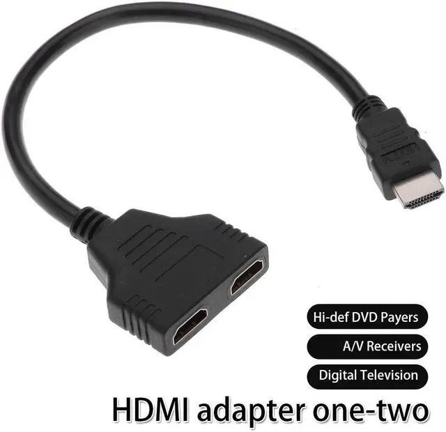 Alt view image 7 of 15 - 1 Male Dual Adapter in HD LED LCD TV Converter Del Divisore HDMI Splitter Cable