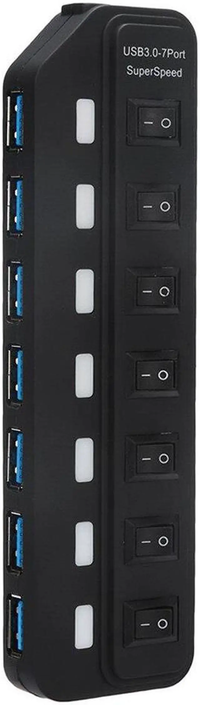 Alt view image 3 of 6 - USB HUB 3.0 7 Ports Switch Multiple USB Splitter Porta Panel for Laptop PC Independent switch USB 3.0 ,2.0, USB1.1 Adapter