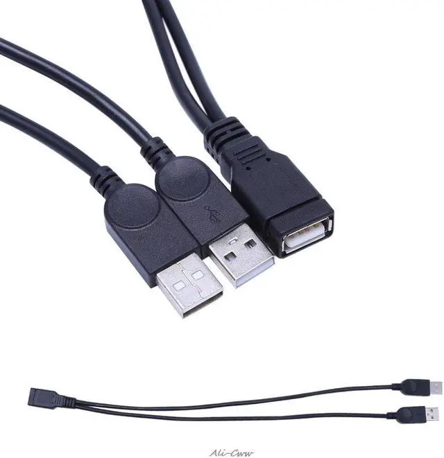 Alt view image 7 of 10 - USB 2.0 Type A 1 Female To 2 Male Double Dual USB Y Splitter Data Sync Charging Extension Cable Charge