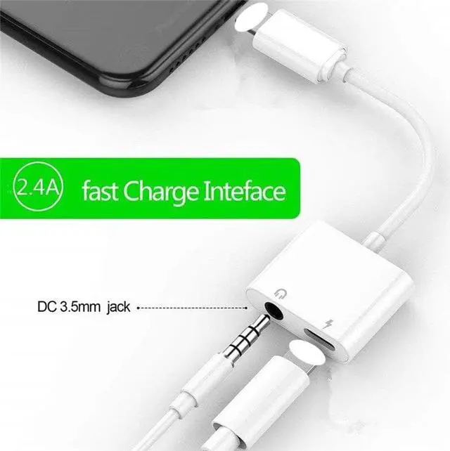 Alt view image 8 of 13 - 3.5 mm Headphone Jack Adapter For iPhone 7 8 Plus X XR XS MAX 2 in 1 Earphone Splitter Dongle Aux Audio Adaptor Charger