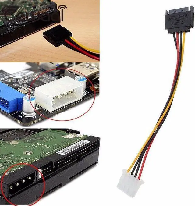Alt view image 7 of 8 - Cewaal 1pcs Seria Cables Power Adaptor Molex SATA Connector Splitter Hard Drive 4Pin Core For HDD Extension Power Cable