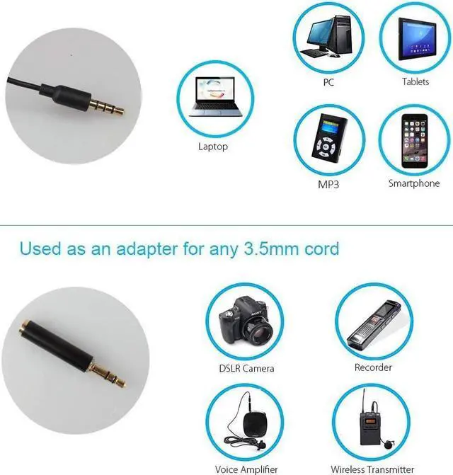 Alt view image 4 of 6 - Lavalier mini professional condenser Microphone Handsfree Clip On Recording Lapel Mic for DSLR Voice Amplifier Smart phone