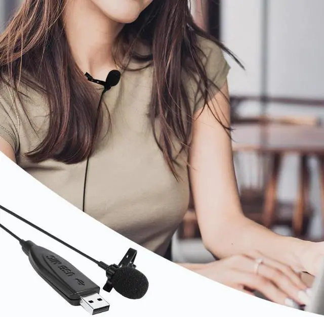 Alt view image 5 of 6 - Mini USB Cable Microphone Lavalier Tie Clip Microphone Mic for Recording Live