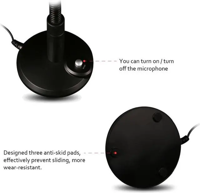 Alt view image 6 of 6 - Mini Desktop USB Microphone for Computer PC Laptop Notebook With Flexible Stand Studio Speech Recording Condenser Mic