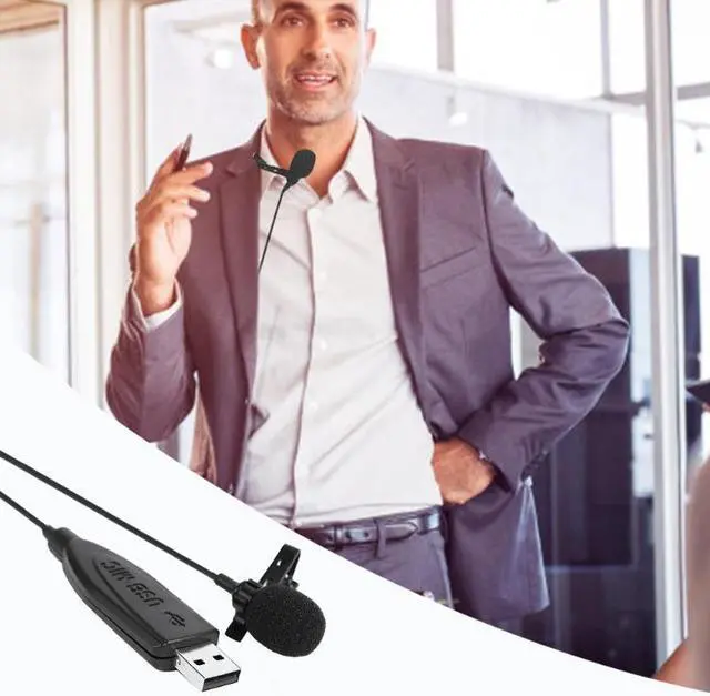 Alt view image 4 of 6 - Mini USB Cable Microphone Lavalier Tie Clip Microphone Mic for Recording Live