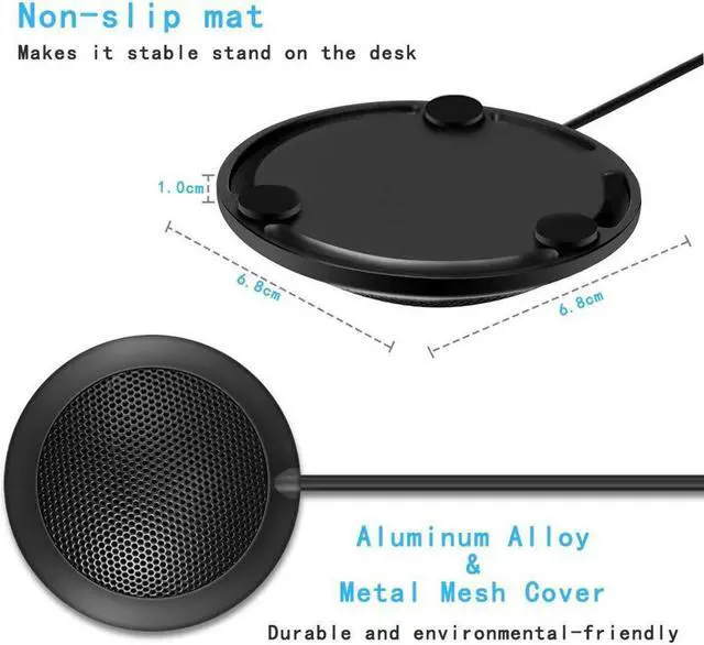Alt view image 2 of 6 - Conference Microphone USB Plug Omnidirectional Condenser Boundary Microphone for Video Conference Recording Skype VoIP Calls