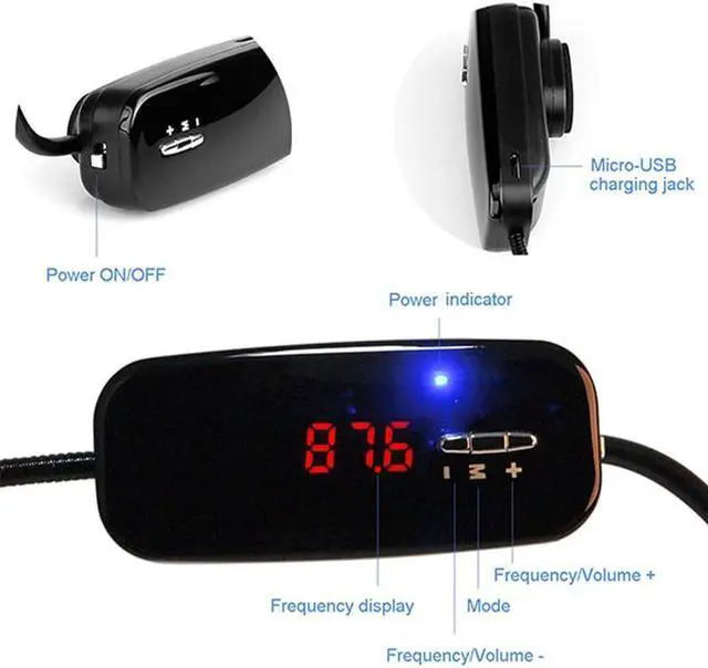 Alt view image 5 of 6 - Wireless Microphone Headset MIC Voice Amplifier FM Transmitter 87.5 108MHz & Rechargeable Battery for Teaching Tour Guide Y443