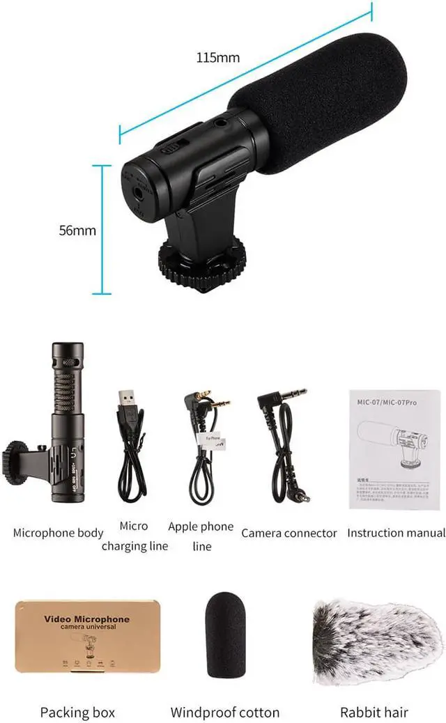 Alt view image 3 of 6 - MAMEN 4 Color Video Record Microphone for DSLR Camera Smartphone Osmo Pocket Youtube Vlogging Mic for iPhone Android DSLR Gimbal