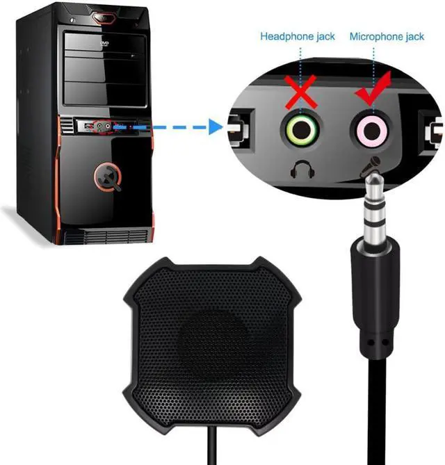 Alt view image 5 of 6 - Conference Microphone Omnidirectional 360 Condenser Desktop Voice Recorder 3.5mm Audio Jack Mic Pickup for PC Microfone