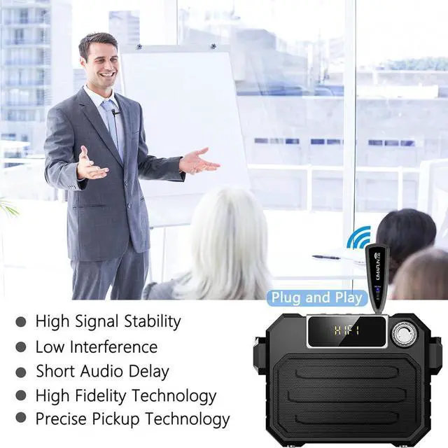 Alt view image 4 of 6 - KIMAFUN 2.4G lavalier 40 50m Wireless Microphone Headhold for Voice Amplifier iphone for Youtube recording teaching microphones
