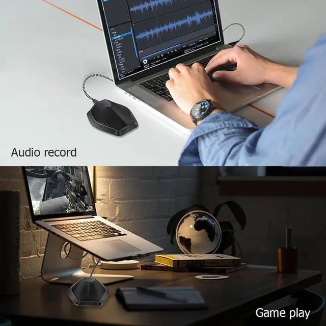 Alt view image 3 of 6 - Touch Button Condenser Microphone Omnidirectional Conference Tabletop Mic for Meeting Room